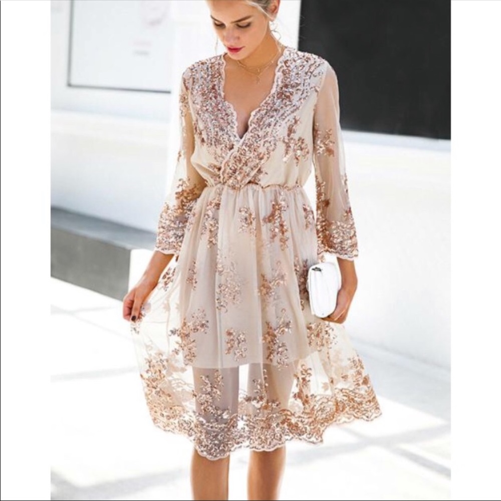 Sequin Dress with stretch waist band